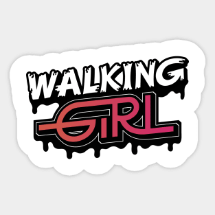 Typo Walking Girl Sticker